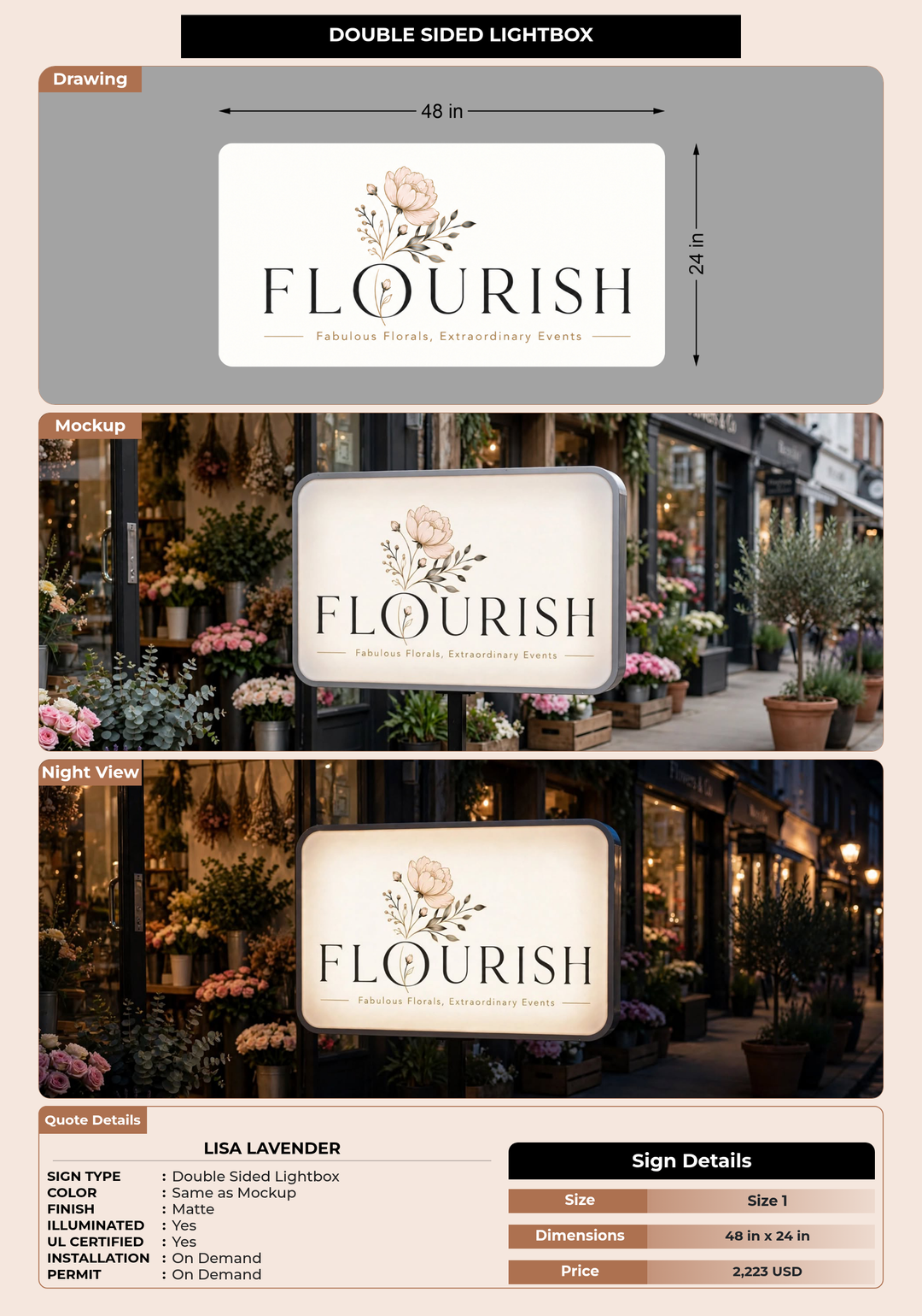 CUSTOM MOCKUP SIGN FOR Lisa Lavender