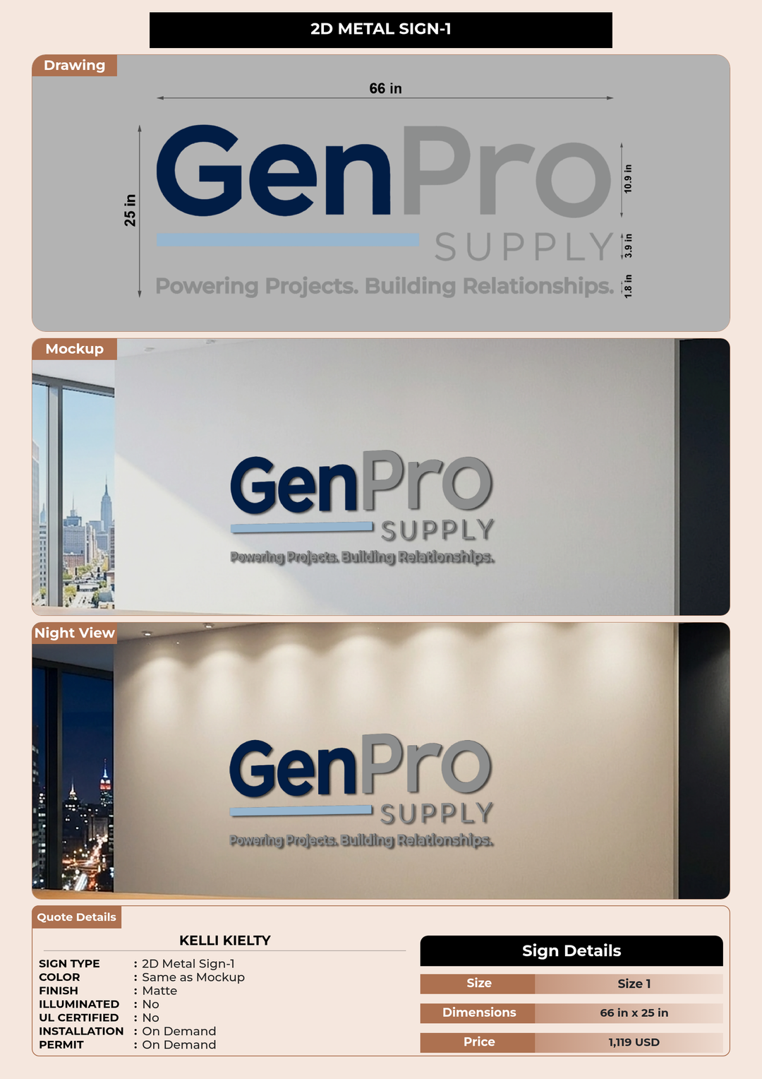 CUSTOM MOCKUP SIGN FOR Kelli Kielty