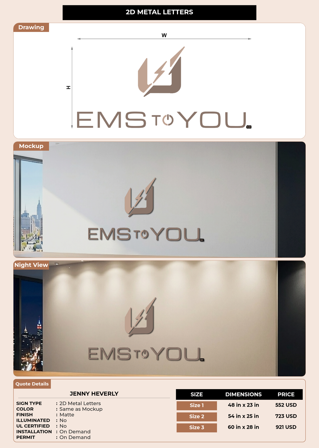 CUSTOM MOCKUP SIGN FOR Jenny Heverly
