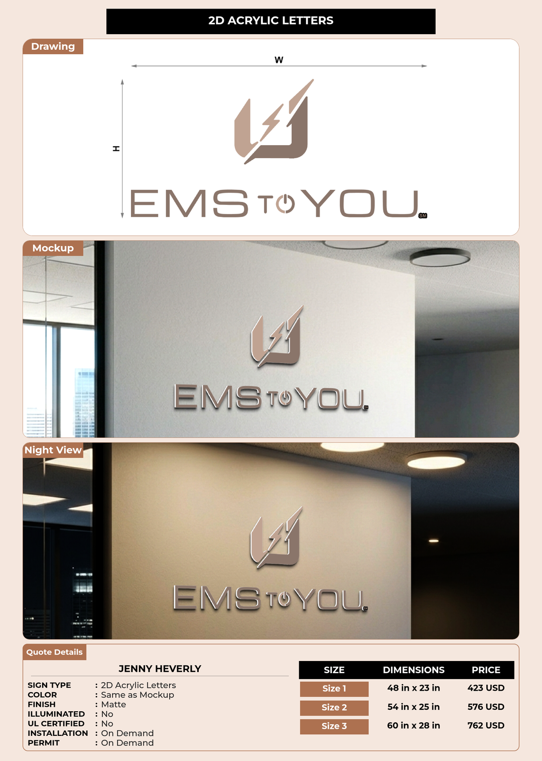 CUSTOM MOCKUP SIGN FOR Jenny Heverly