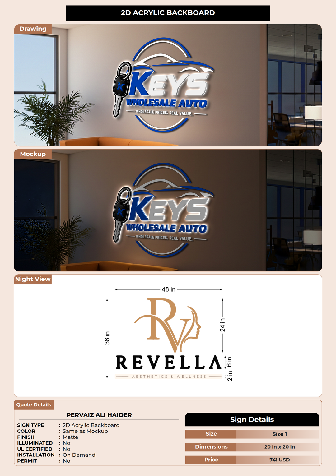 CUSTOM MOCKUP SIGN FOR Pervaiz Ali Haider