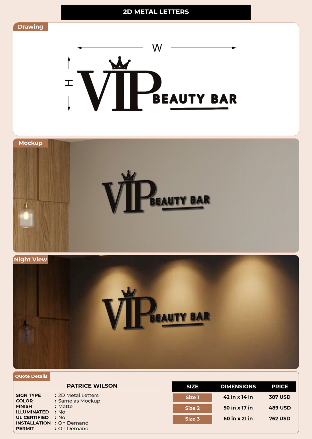 CUSTOM MOCKUP SIGN FOR Patrice Wilson
