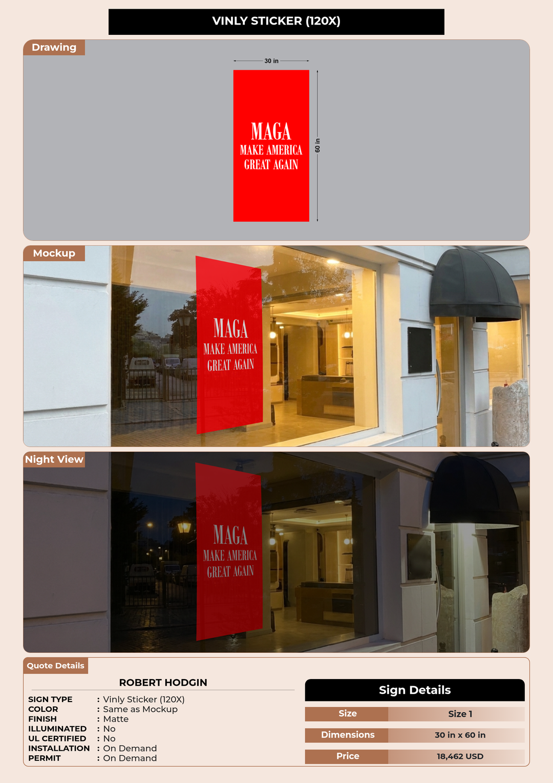 CUSTOM MOCKUP SIGN FOR Robert hodgin