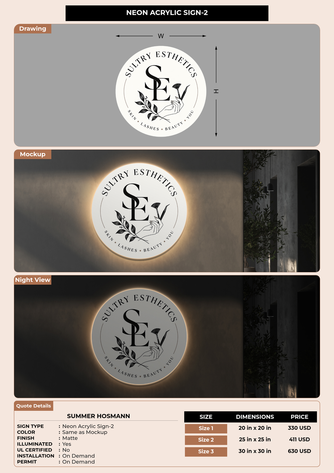 CUSTOM MOCKUP SIGN FOR Summer Hosmann