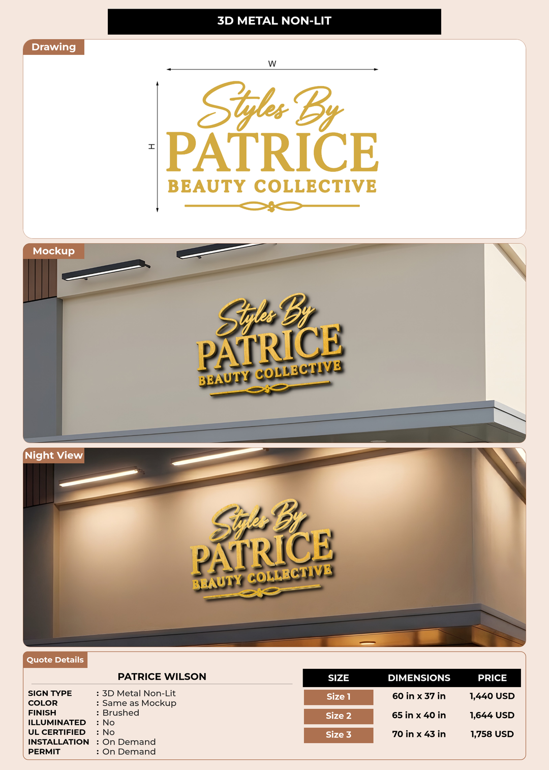 CUSTOM MOCKUP SIGN FOR Patrice Wilson
