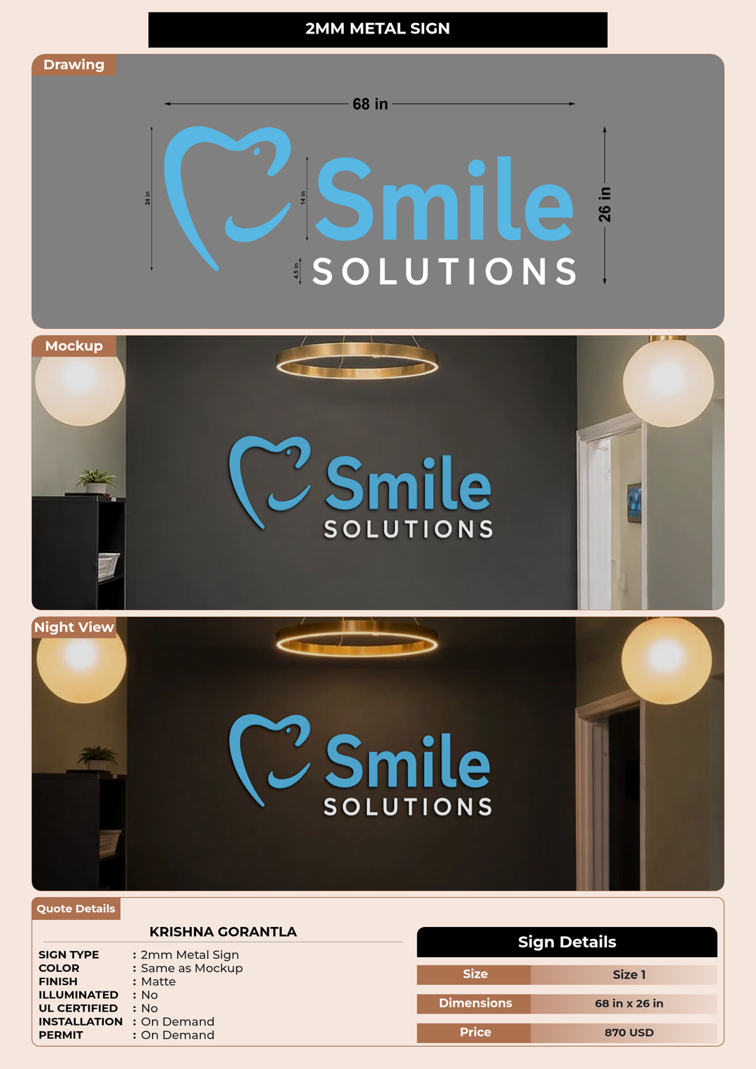CUSTOM MOCKUP SIGN FOR Krishna Gorantla
