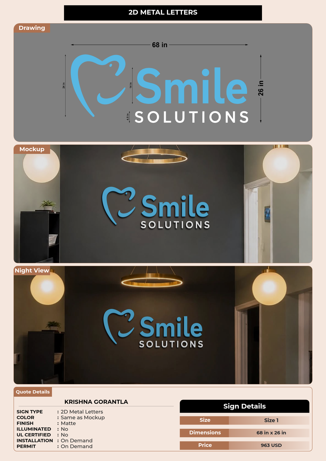 CUSTOM MOCKUP SIGN FOR Krishna Gorantla
