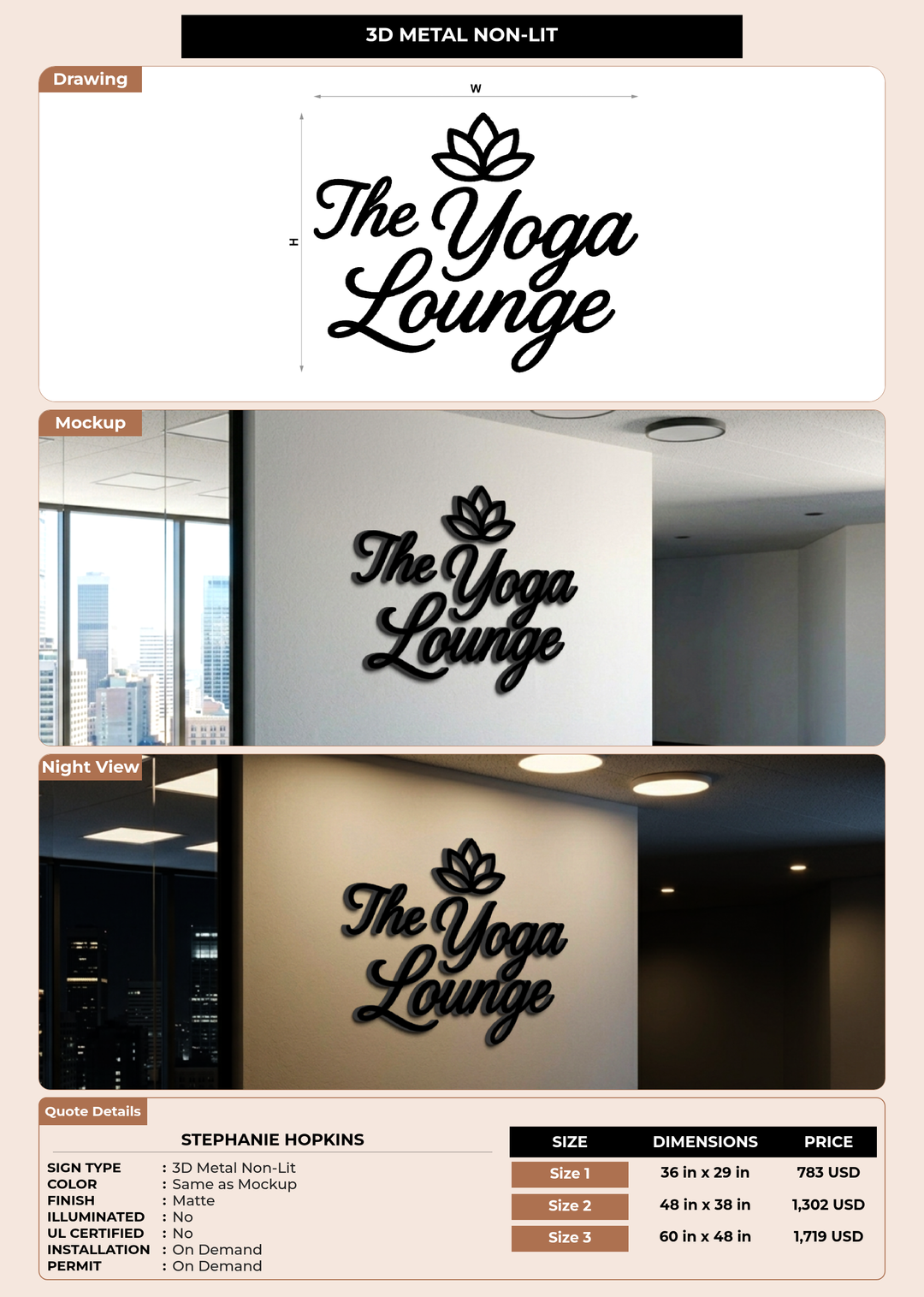 CUSTOM MOCKUP SIGN FOR Stephanie Hopkins
