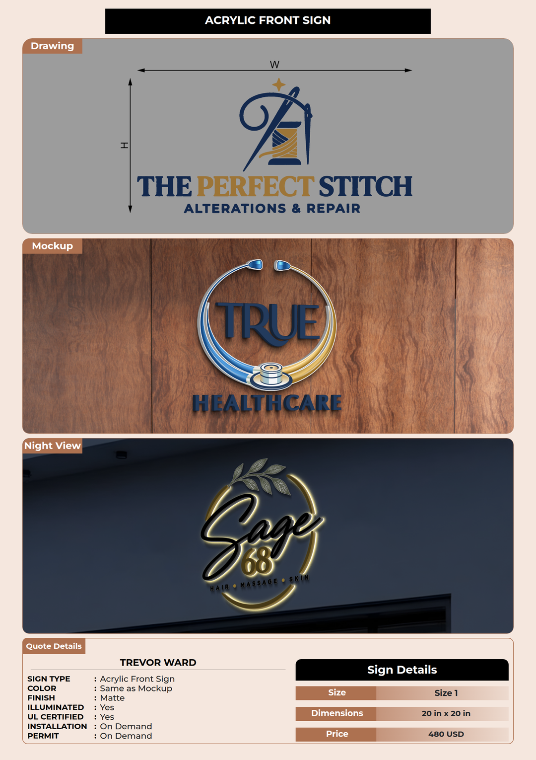 CUSTOM MOCKUP SIGN FOR Trevor Ward