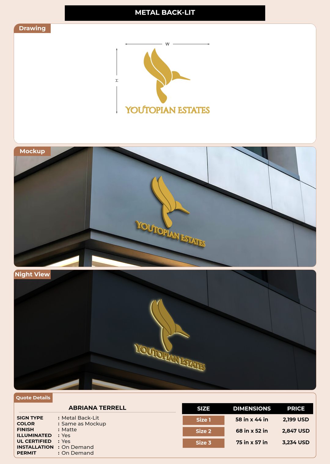 CUSTOM MOCKUP SIGN FOR Abriana Terrell