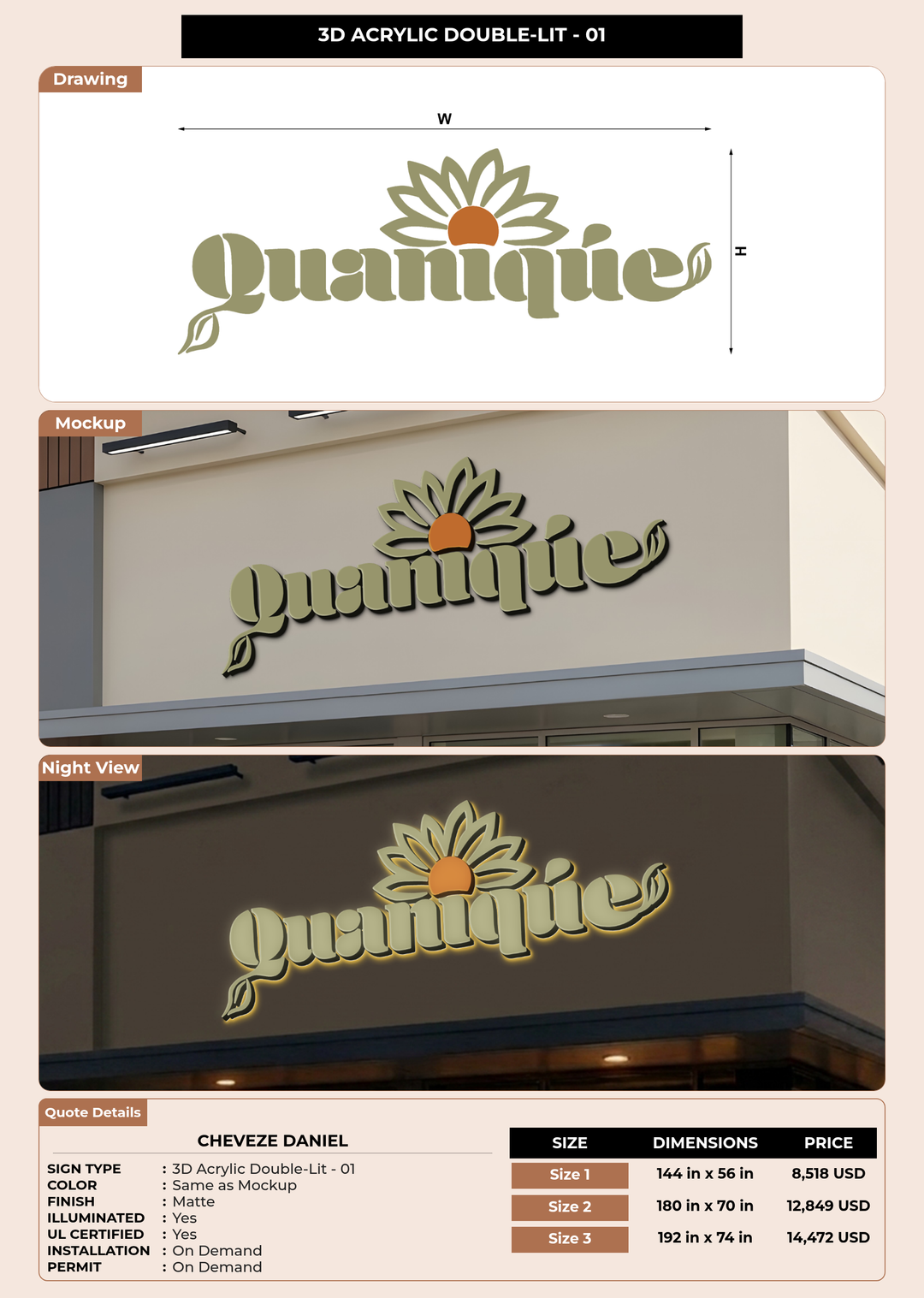 CUSTOM MOCKUP SIGN FOR Cheveze Daniel