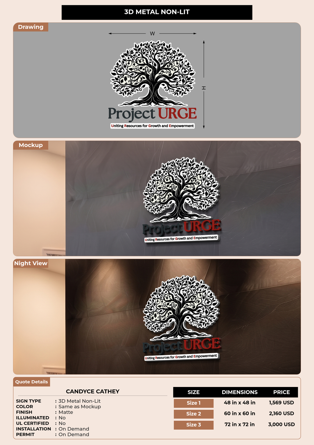 CUSTOM MOCKUP SIGN FOR Candyce Cathey