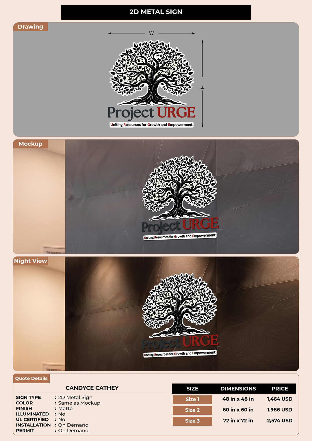 CUSTOM MOCKUP SIGN FOR Candyce Cathey