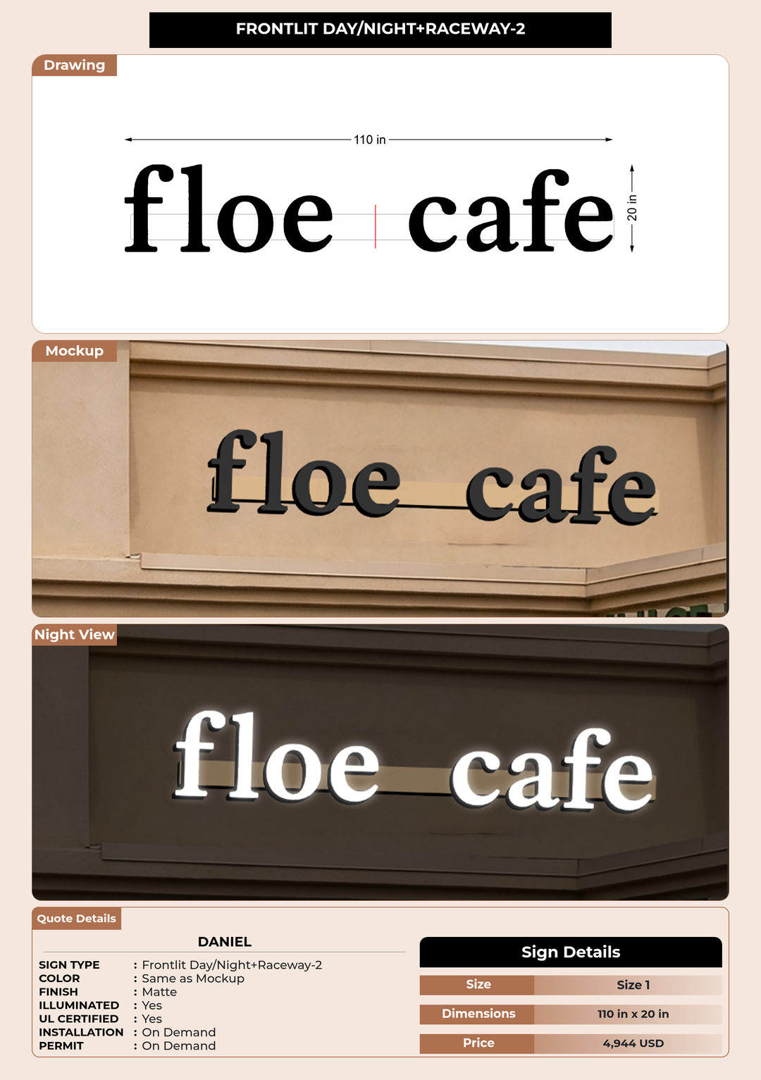 CUSTOM MOCKUP SIGN FOR Daniel