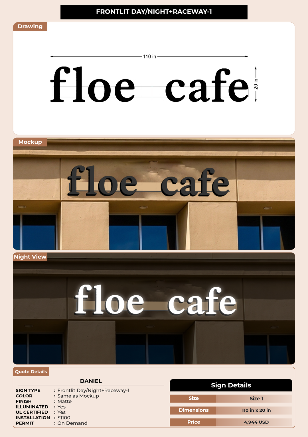 CUSTOM MOCKUP SIGN FOR Daniel