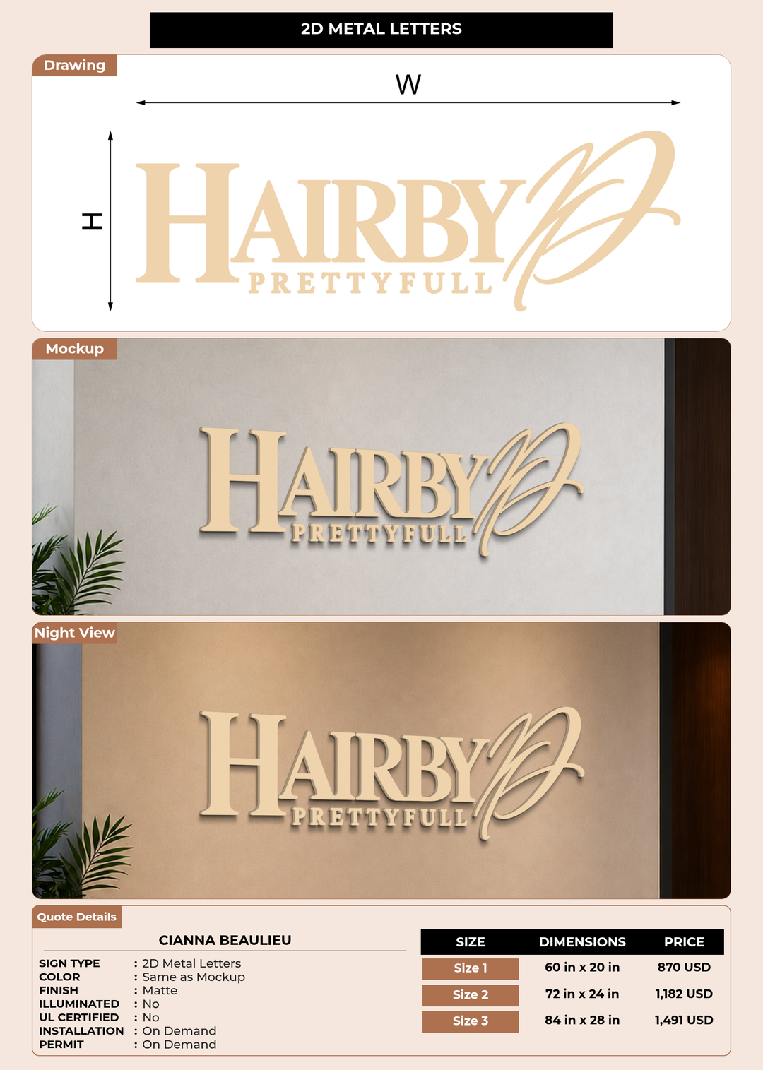 CUSTOM MOCKUP SIGN FOR Cianna Beaulieu