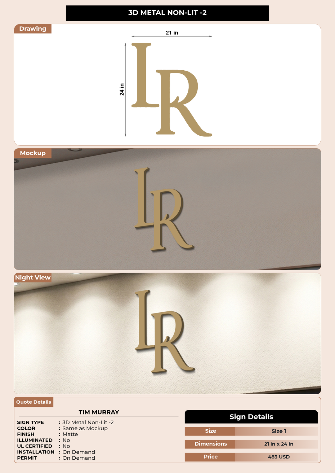 CUSTOM MOCKUP SIGN FOR Tim Murray