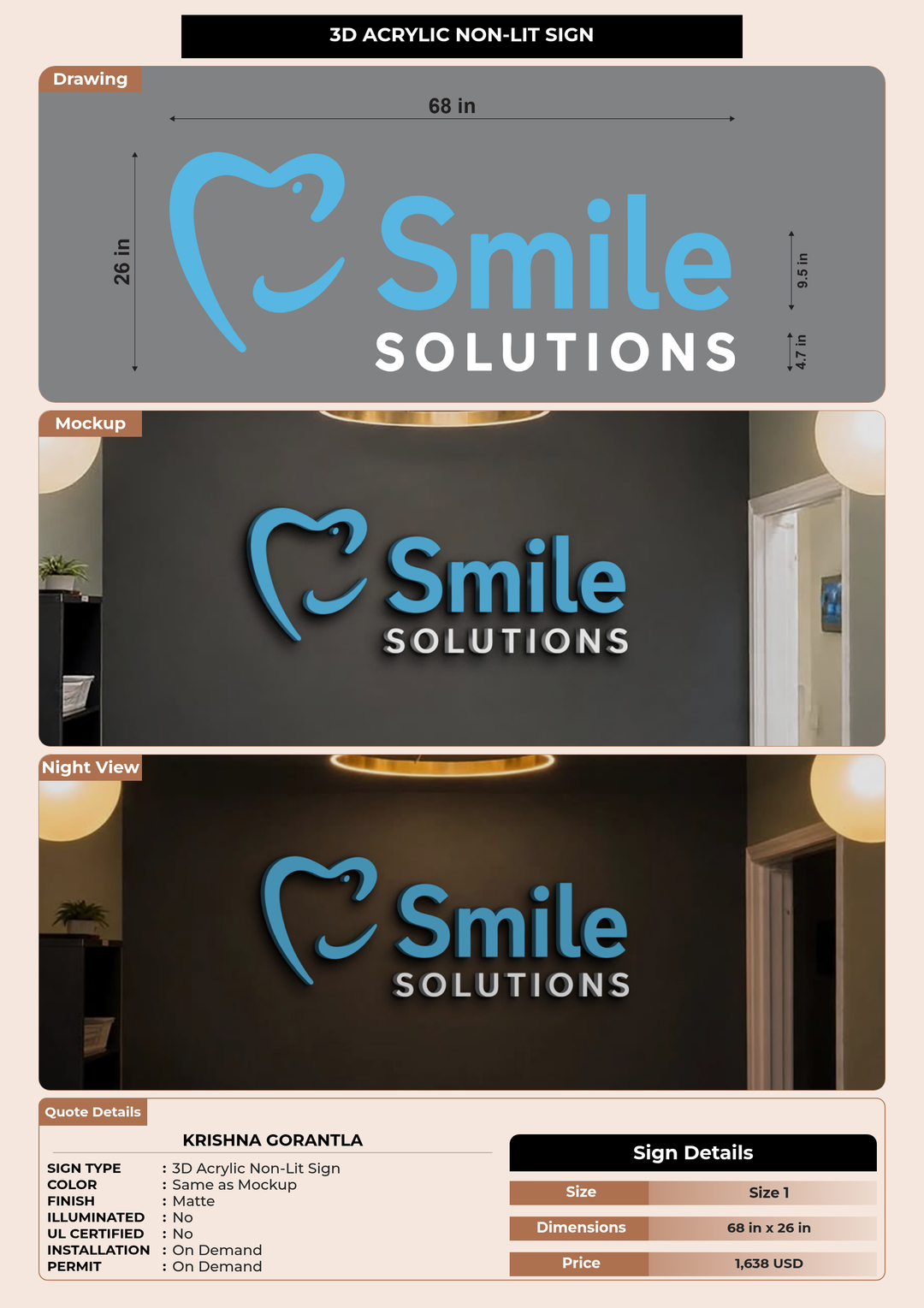 CUSTOM MOCKUP SIGN FOR Krishna Gorantla