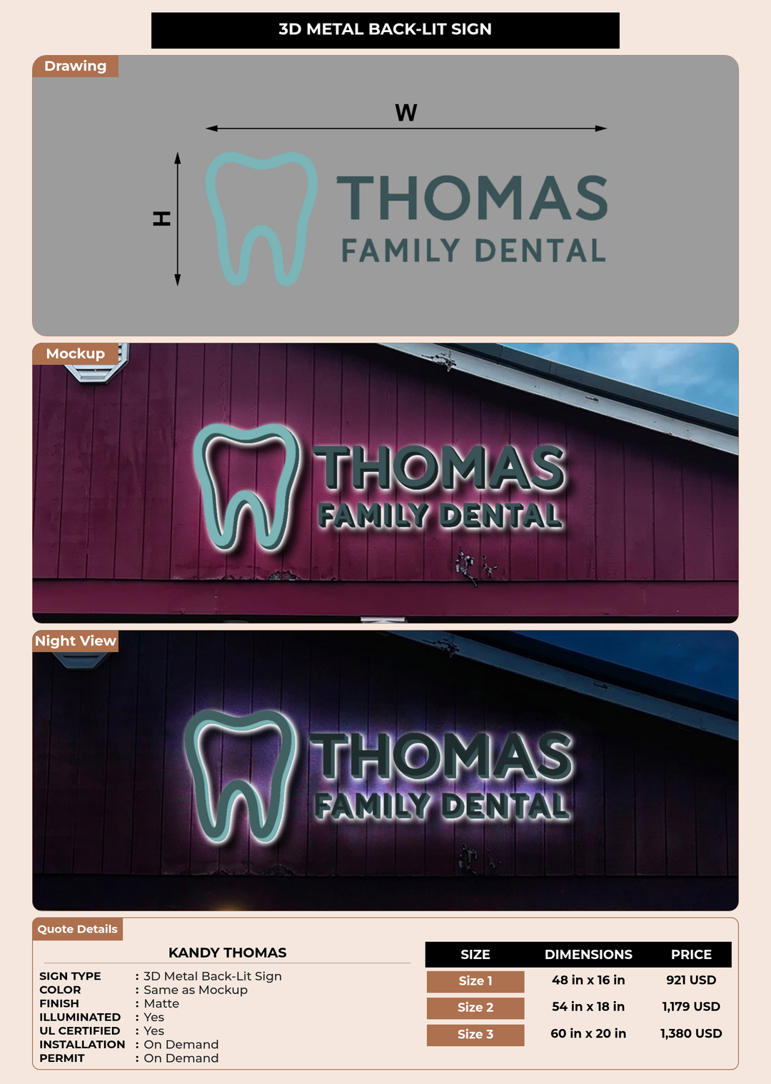 CUSTOM MOCKUP SIGN FOR Kandy Thomas