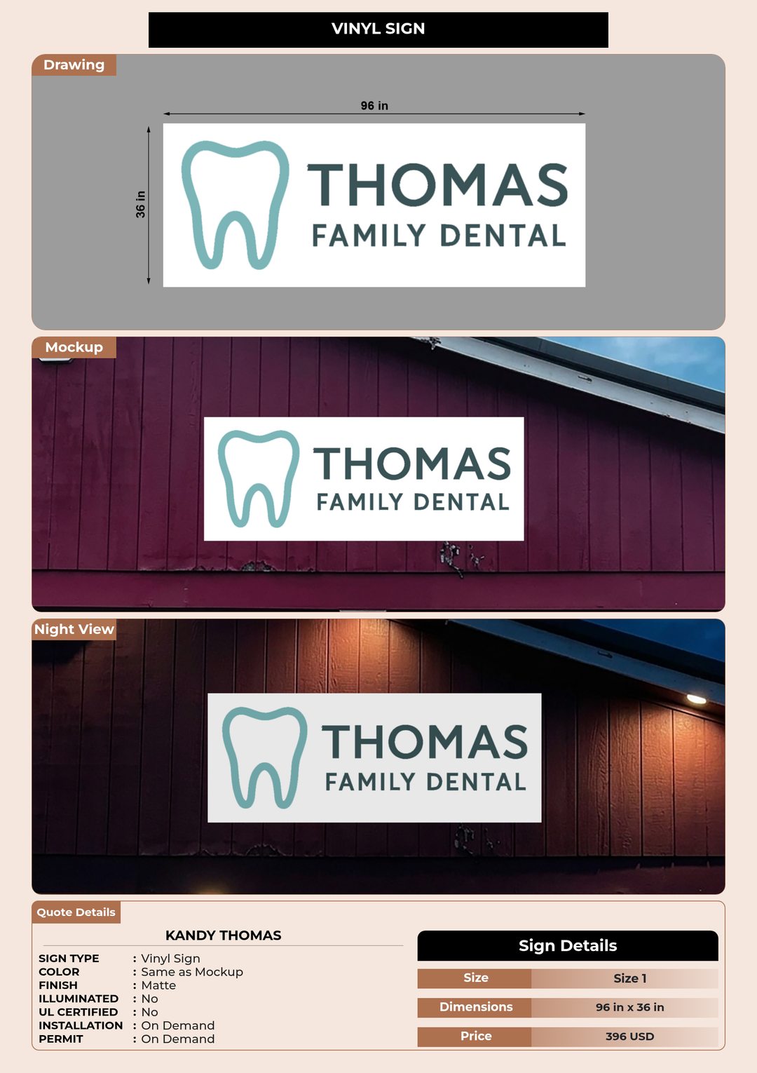 CUSTOM MOCKUP SIGN FOR Kandy Thomas