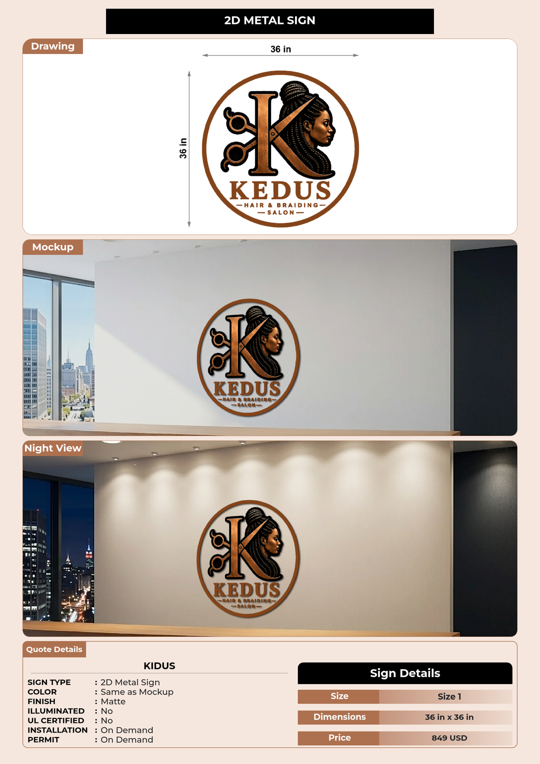 CUSTOM MOCKUP SIGN FOR Kidus