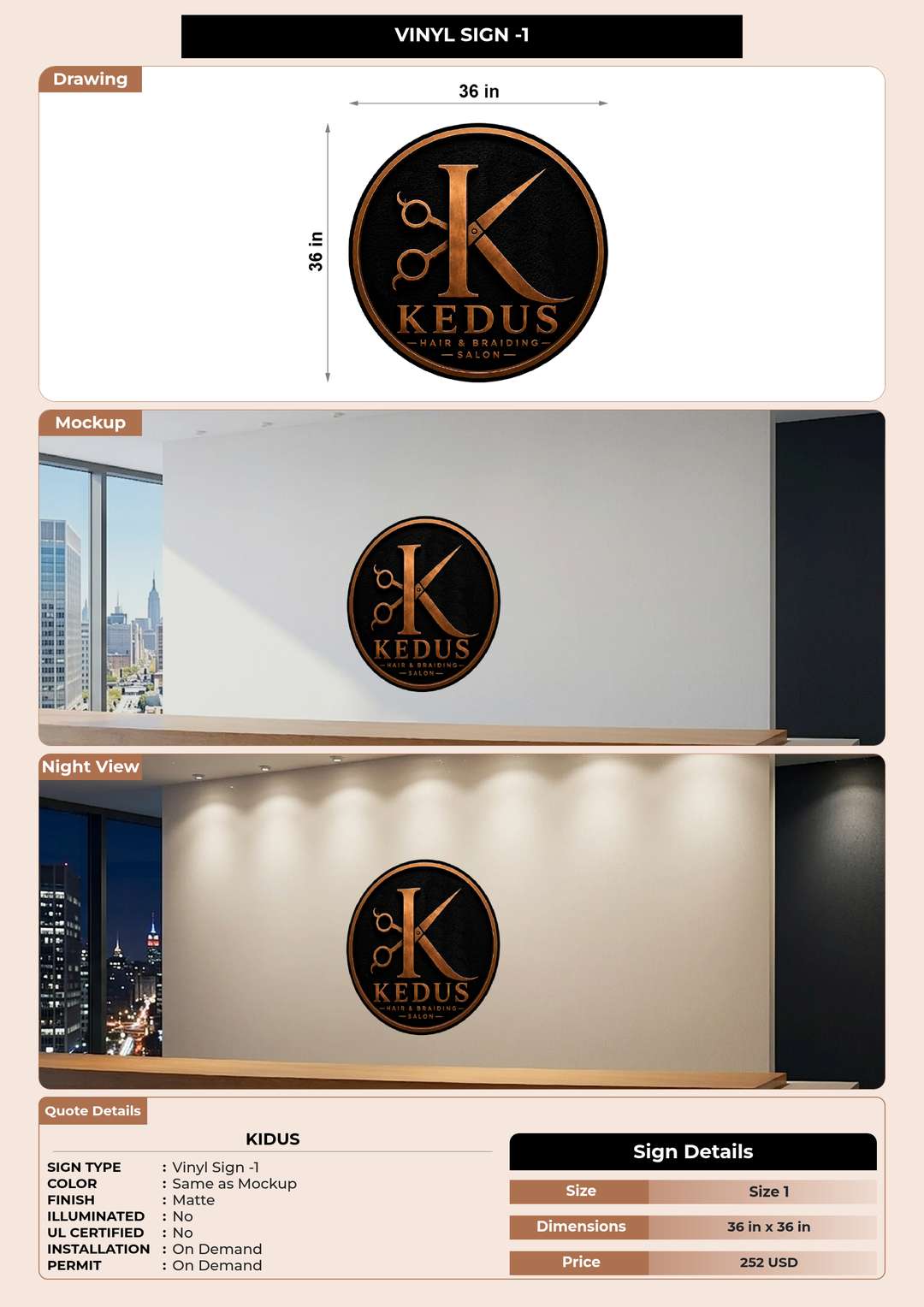 CUSTOM MOCKUP SIGN FOR Kidus