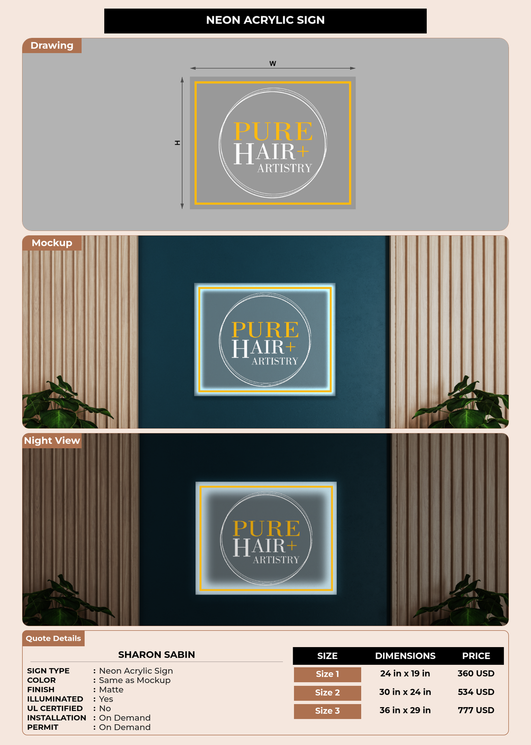 CUSTOM MOCKUP SIGN FOR Sharon Sabin