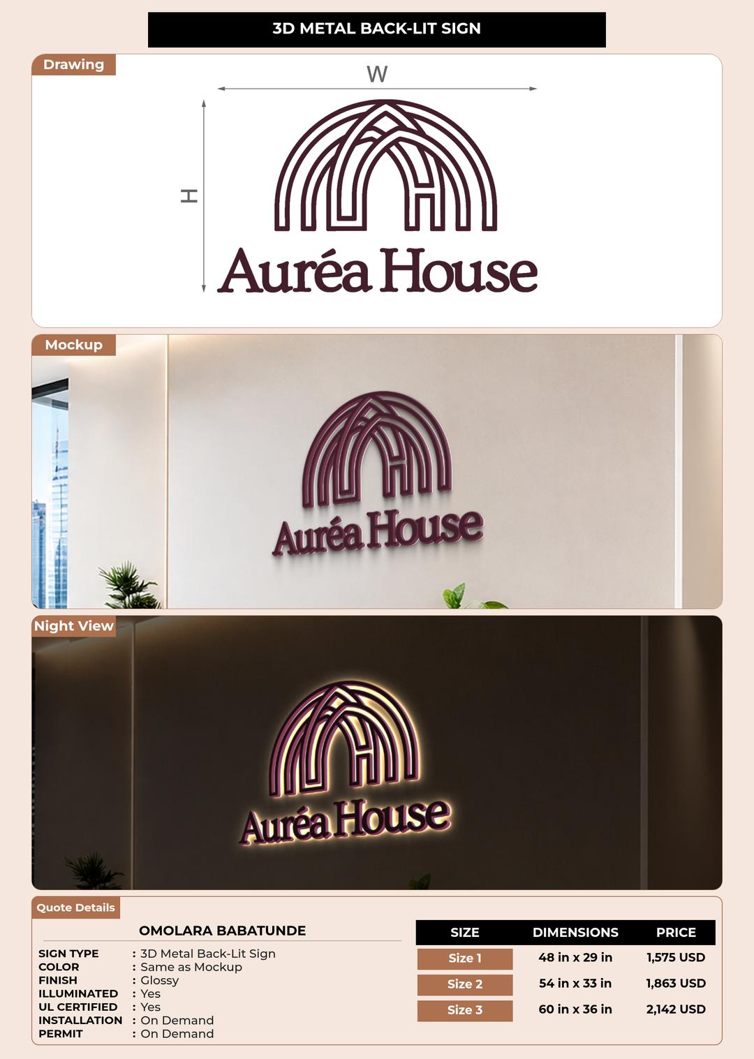 CUSTOM MOCKUP SIGN FOR Omolara Babatunde