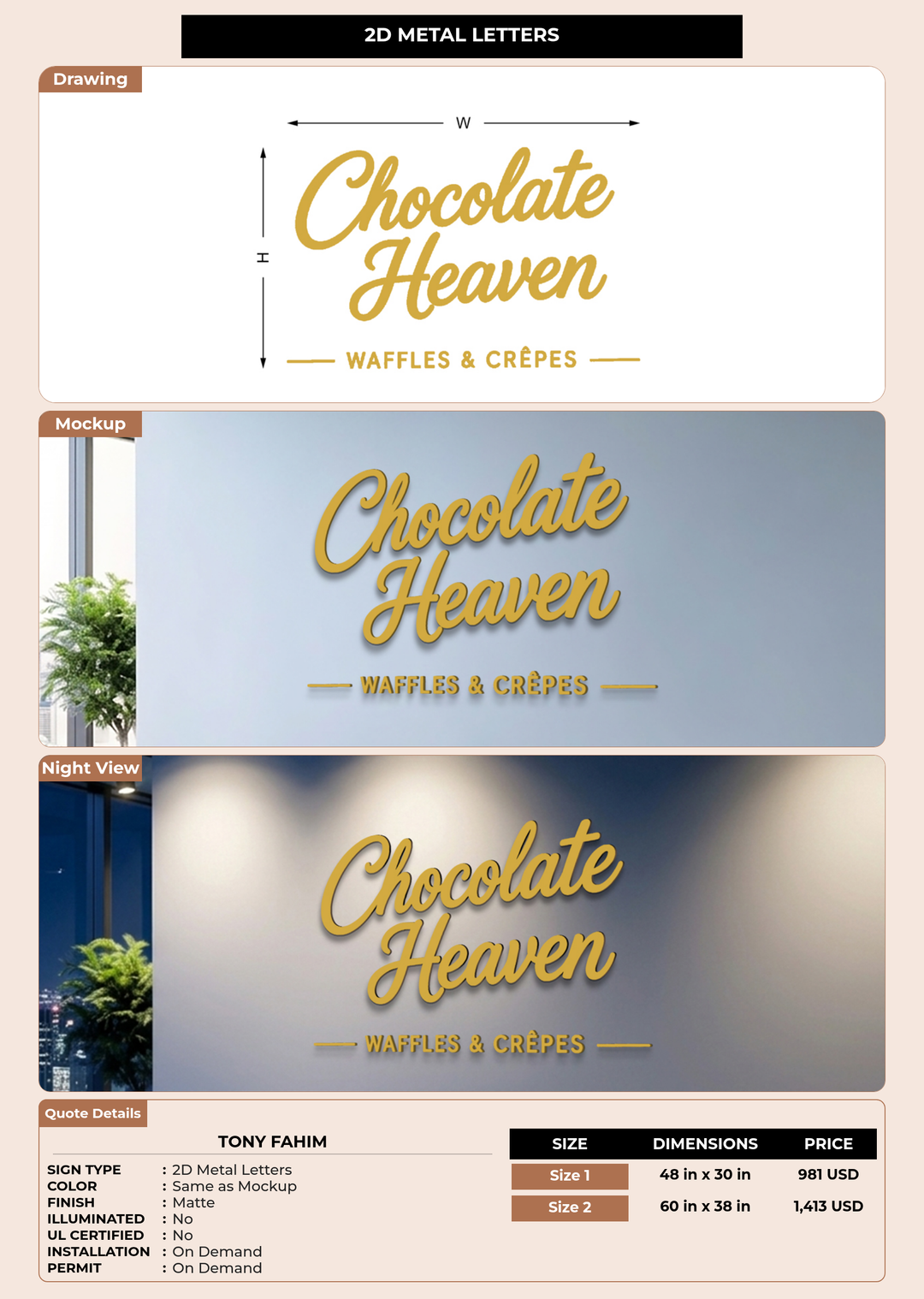 CUSTOM MOCKUP SIGN FOR Tony Fahim