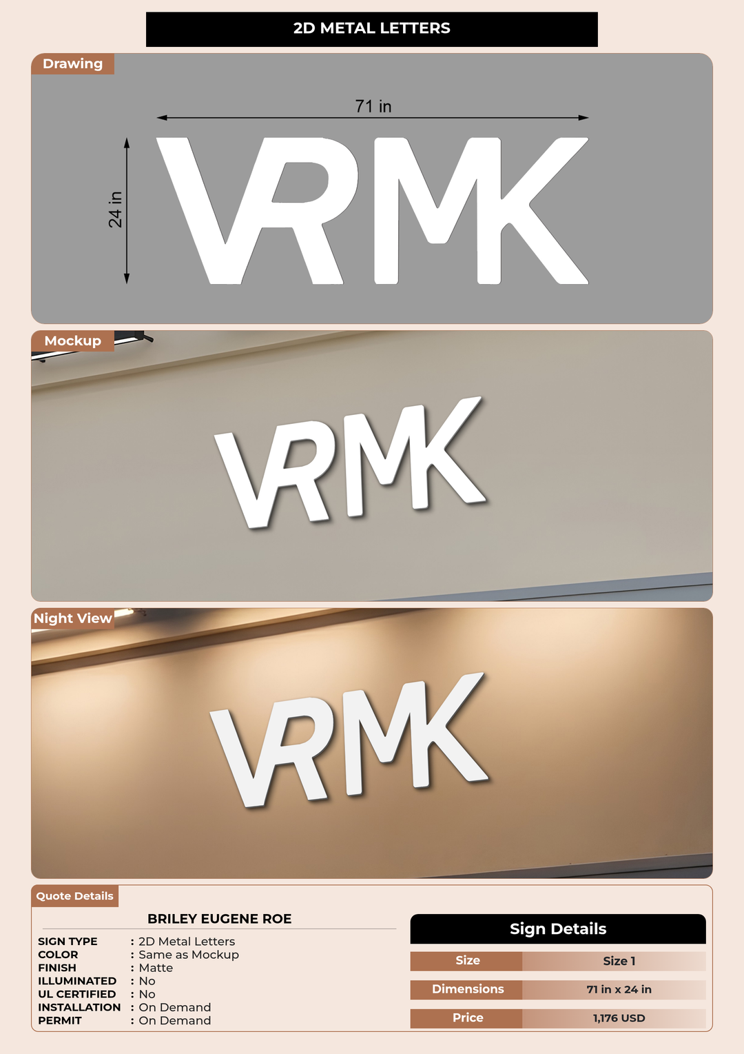 CUSTOM MOCKUP SIGN FOR Briley Eugene Roe