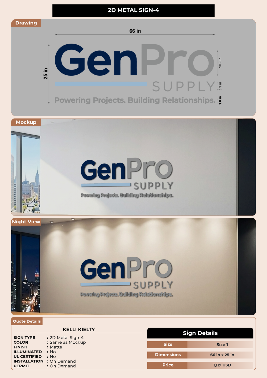 CUSTOM MOCKUP SIGN FOR Kelli Kielty