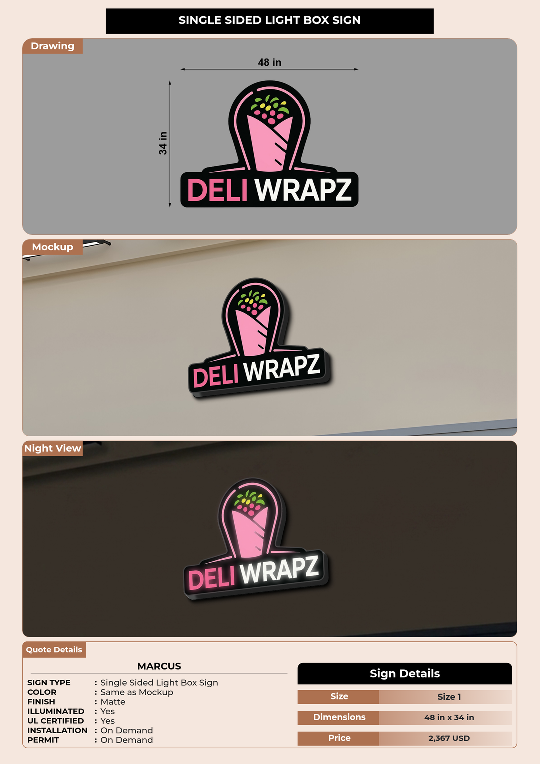 CUSTOM MOCKUP SIGN FOR marcus