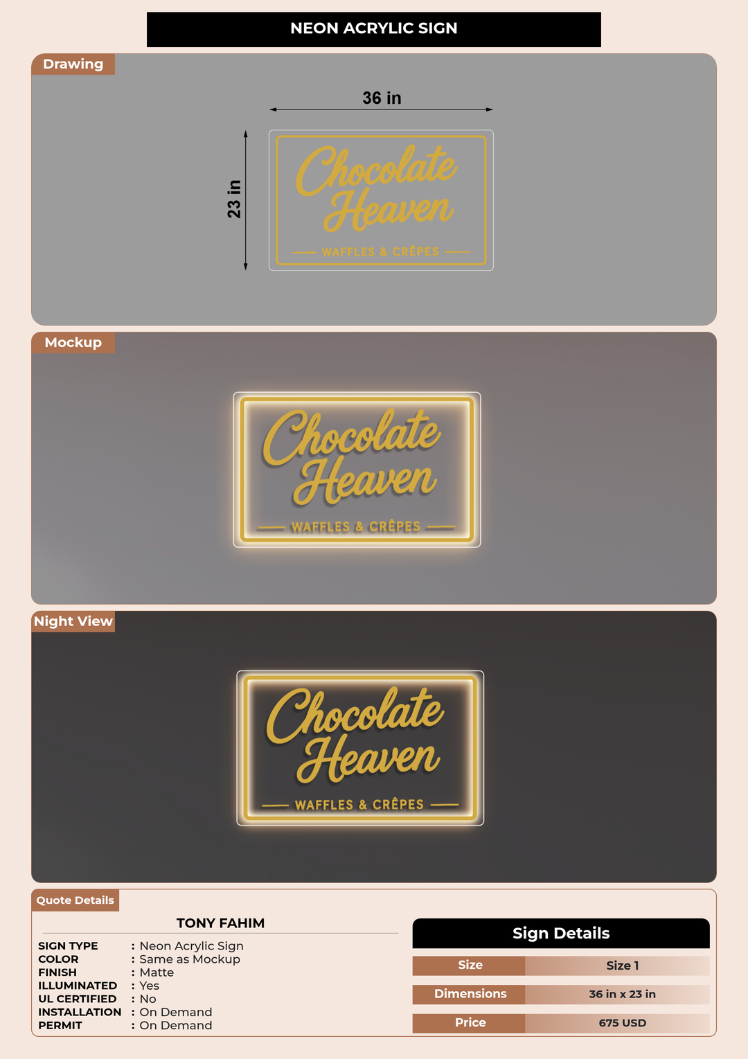 CUSTOM MOCKUP SIGN FOR Tony Fahim