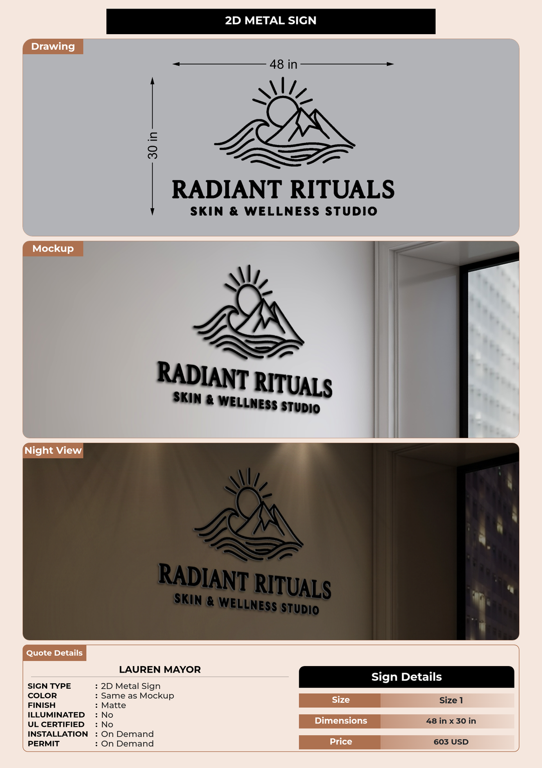CUSTOM MOCKUP SIGN FOR Lauren Mayor