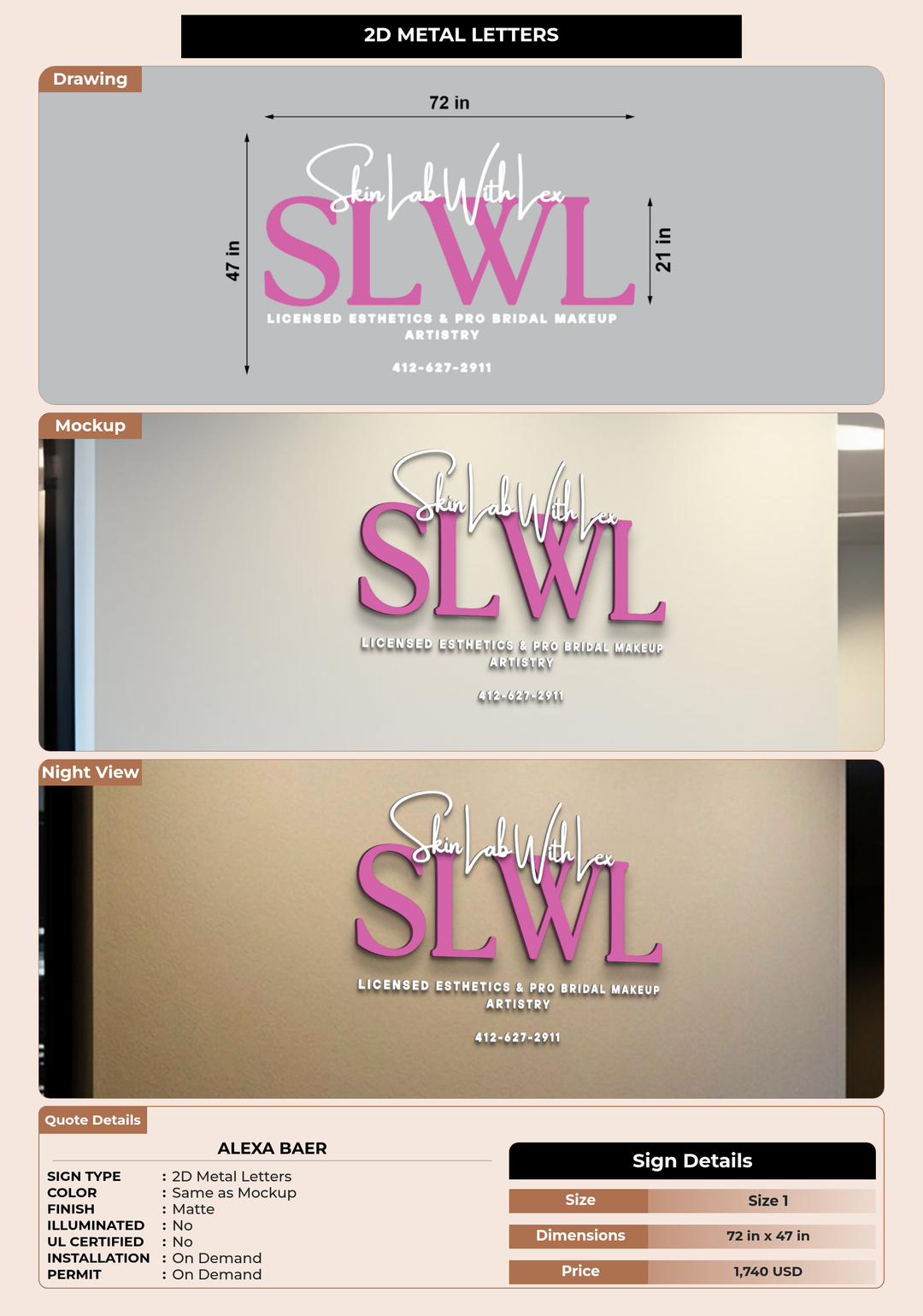 CUSTOM MOCKUP SIGN FOR Alexa Baer
