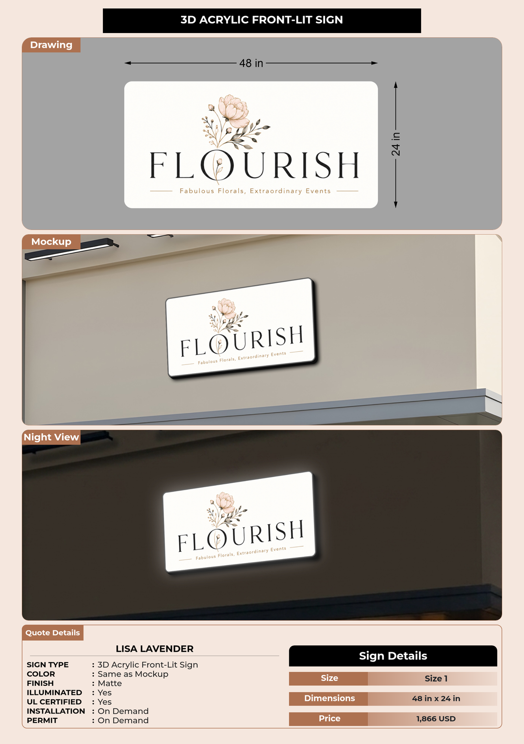 CUSTOM MOCKUP SIGN FOR Lisa Lavender
