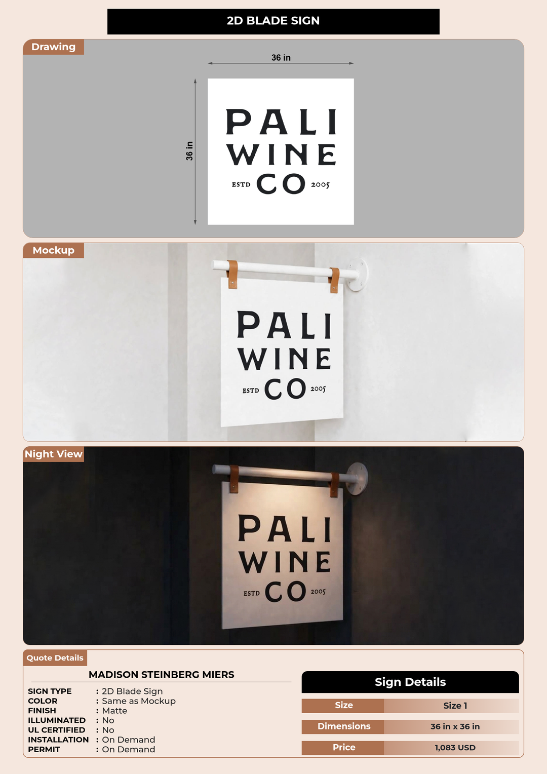 CUSTOM MOCKUP SIGN FOR Madison Steinberg Miers