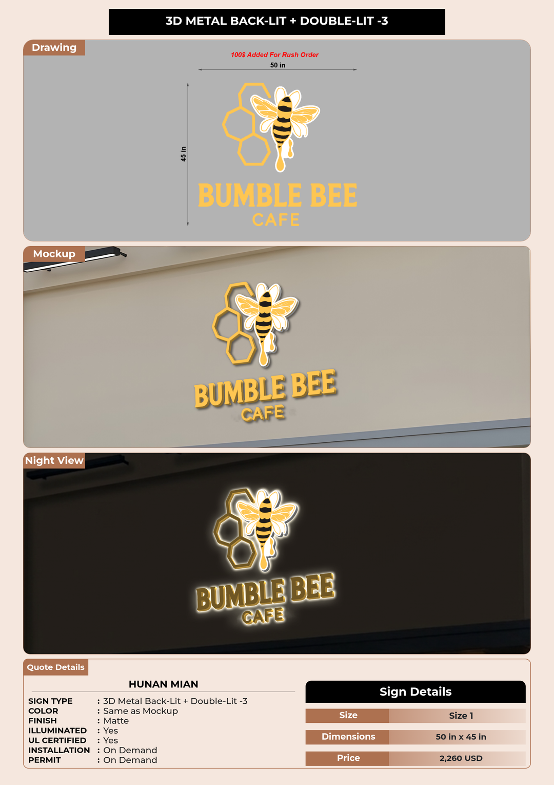 CUSTOM MOCKUP SIGN FOR Hunan Mian