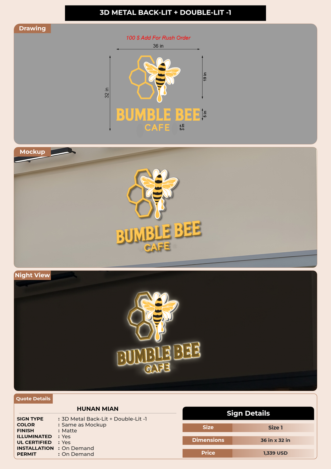 CUSTOM MOCKUP SIGN FOR Hunan Mian