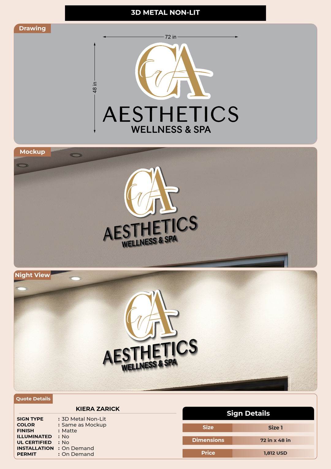 CUSTOM MOCKUP SIGN FOR Kiera Zarick