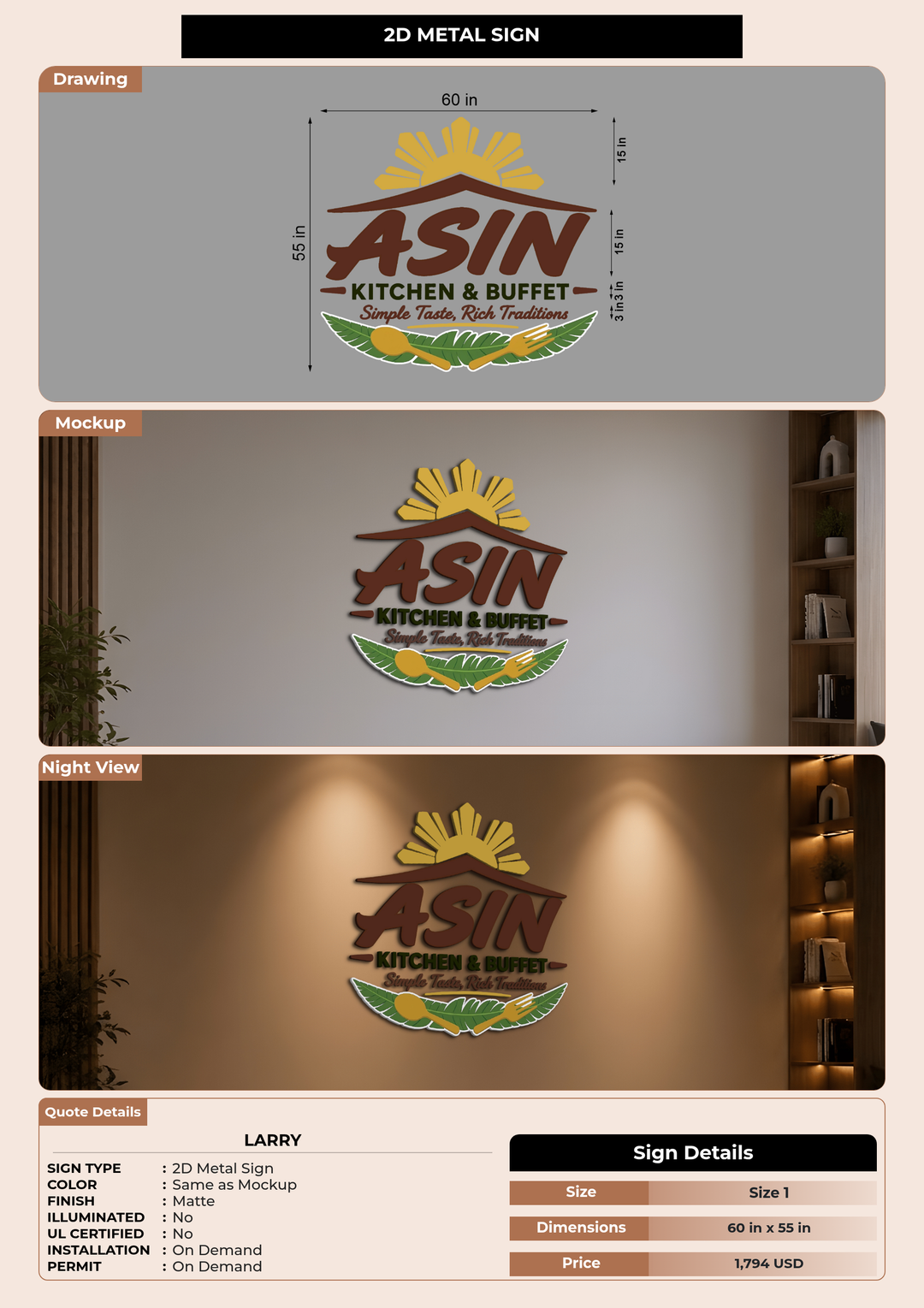 CUSTOM MOCKUP SIGN FOR Larry