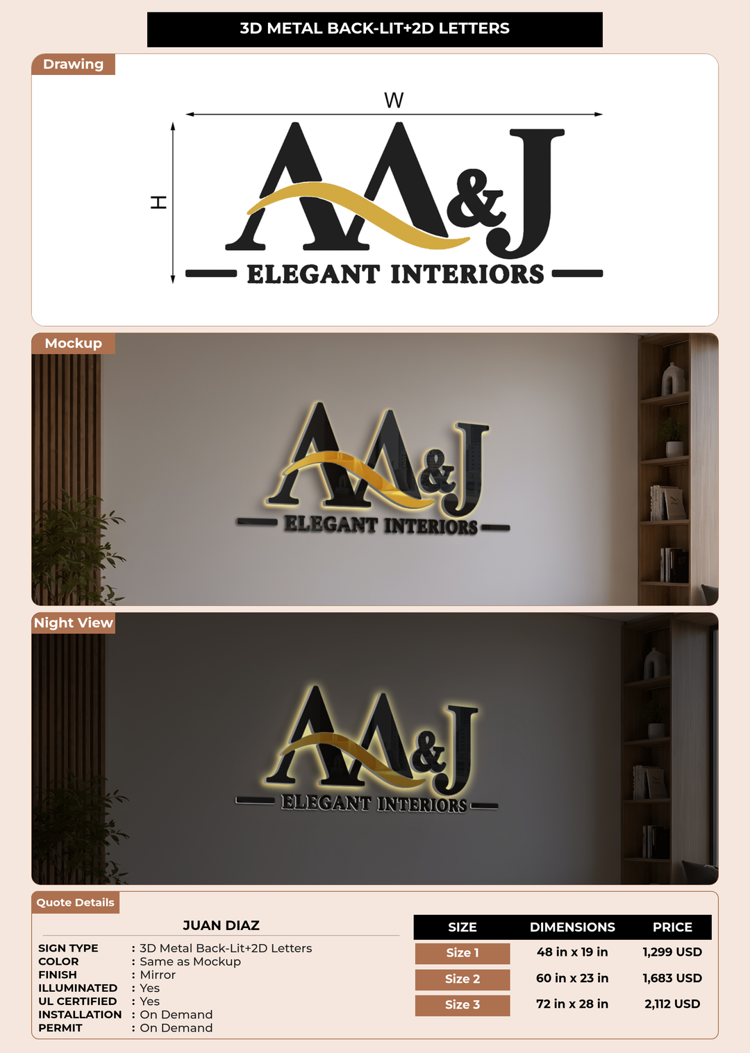CUSTOM MOCKUP SIGN FOR Juan diaz