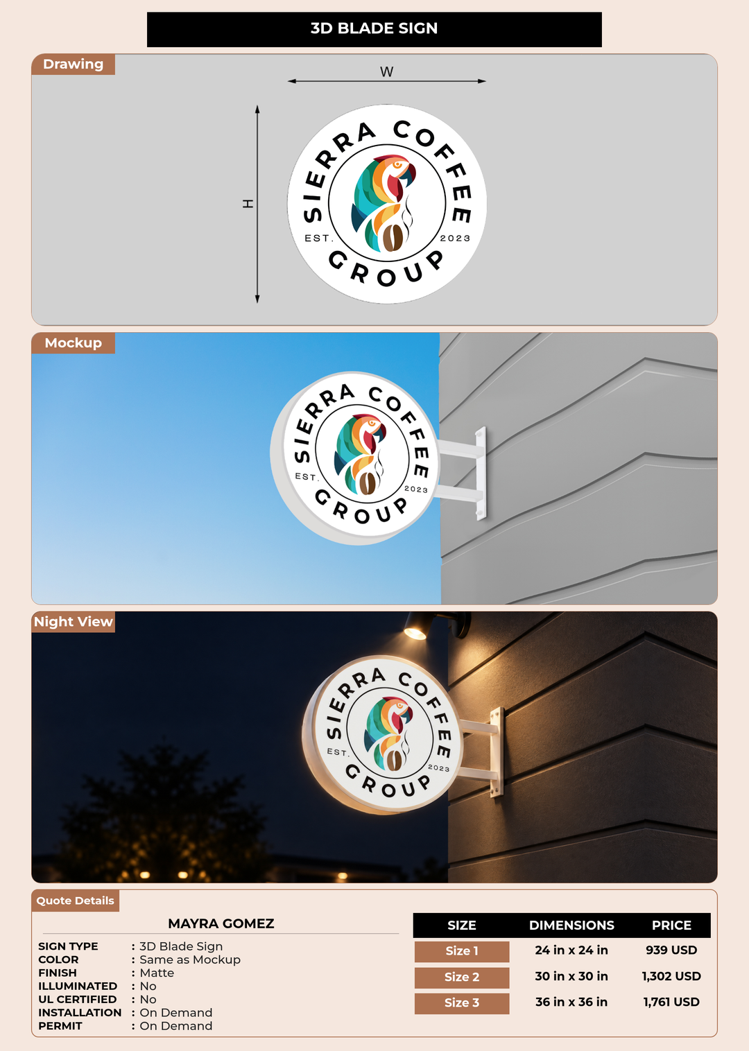 CUSTOM MOCKUP SIGN FOR Mayra Gomez
