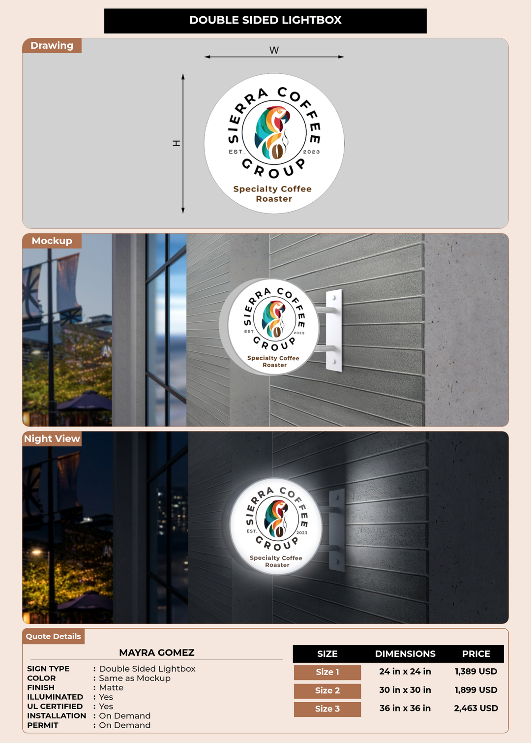 CUSTOM MOCKUP SIGN FOR Mayra Gomez