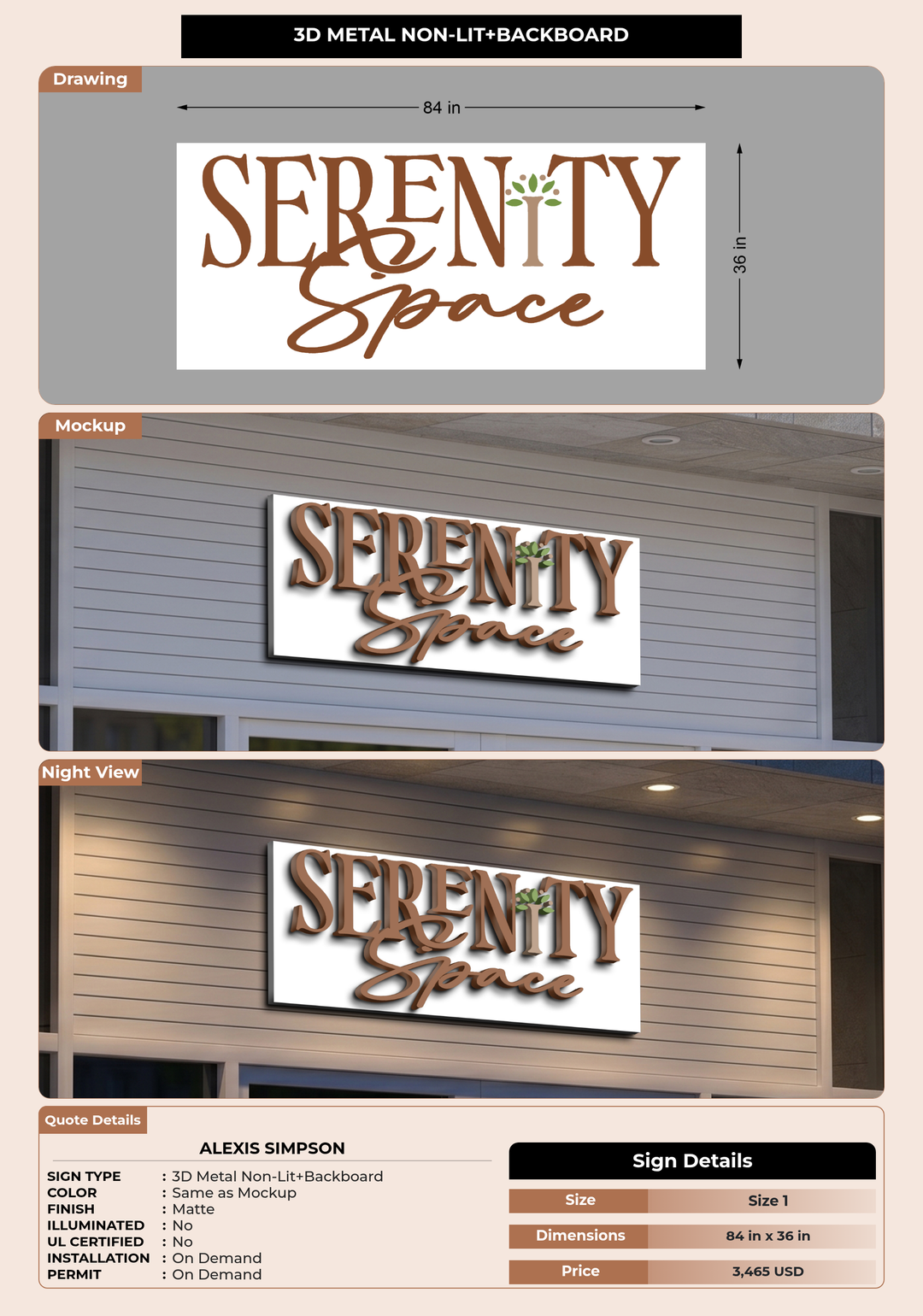 CUSTOM MOCKUP SIGN FOR Alexis Simpson