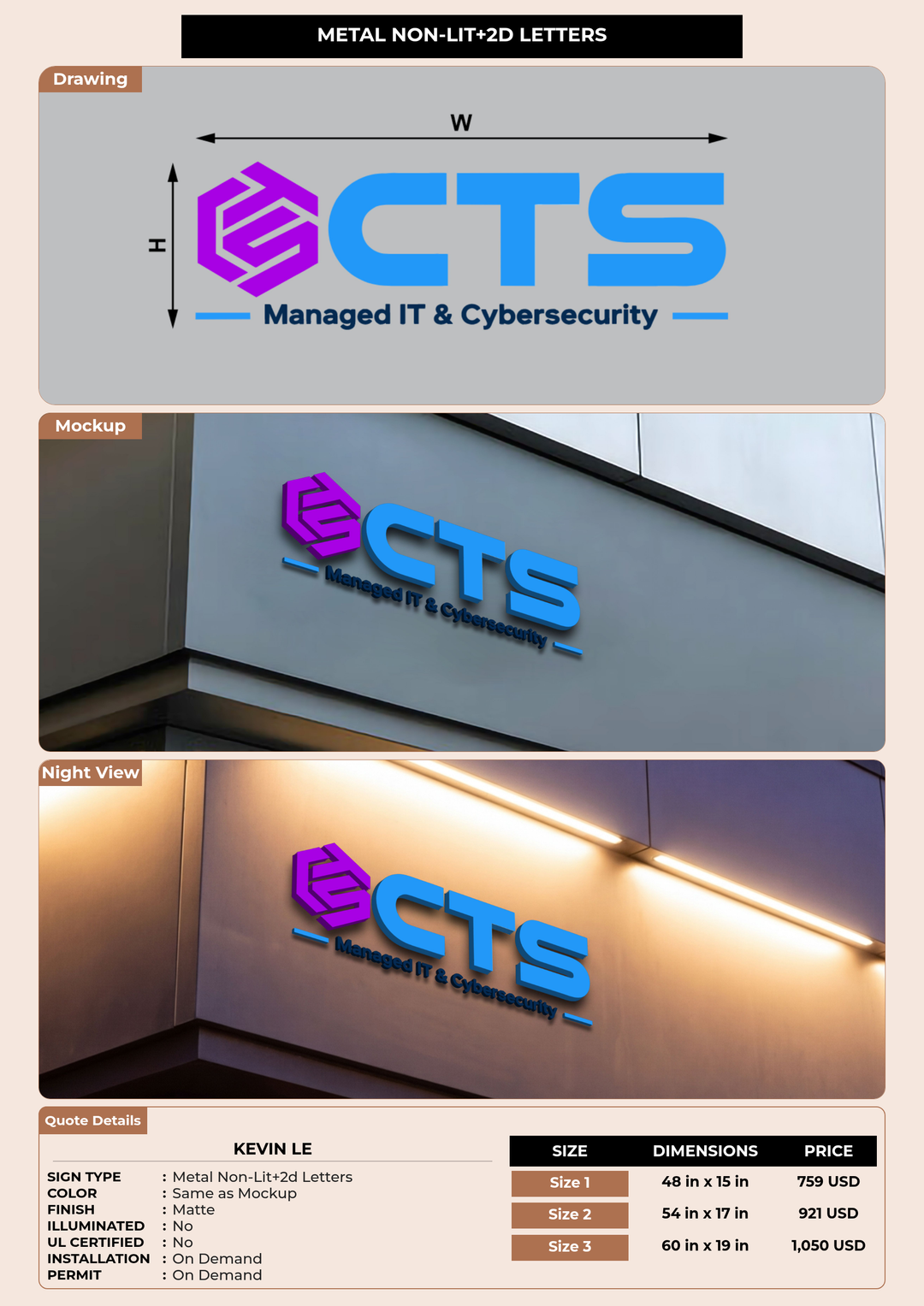 CUSTOM MOCKUP SIGN FOR Kevin Le