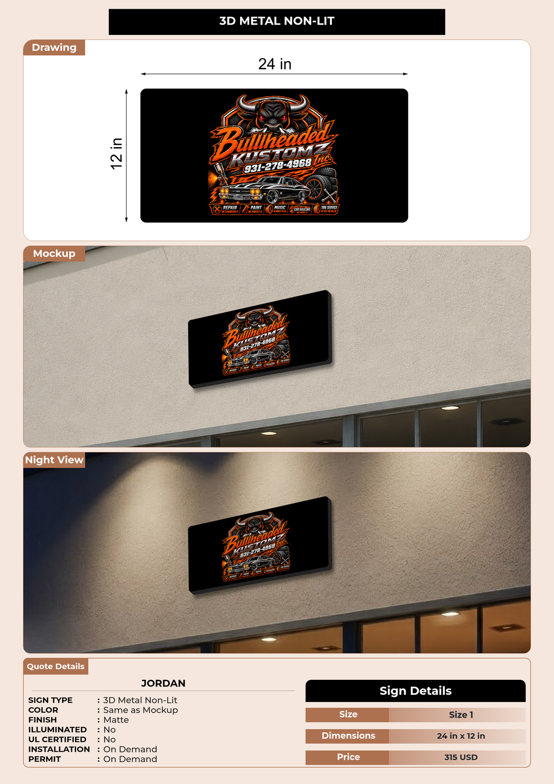 CUSTOM MOCKUP SIGN FOR Jordan