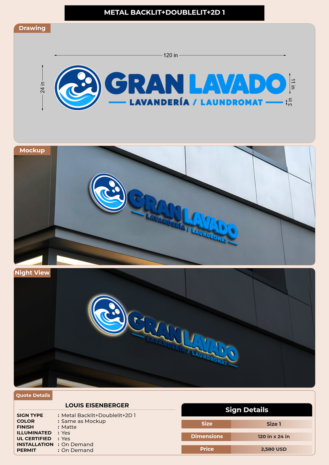 CUSTOM MOCKUP SIGN FOR Louis Eisenberger