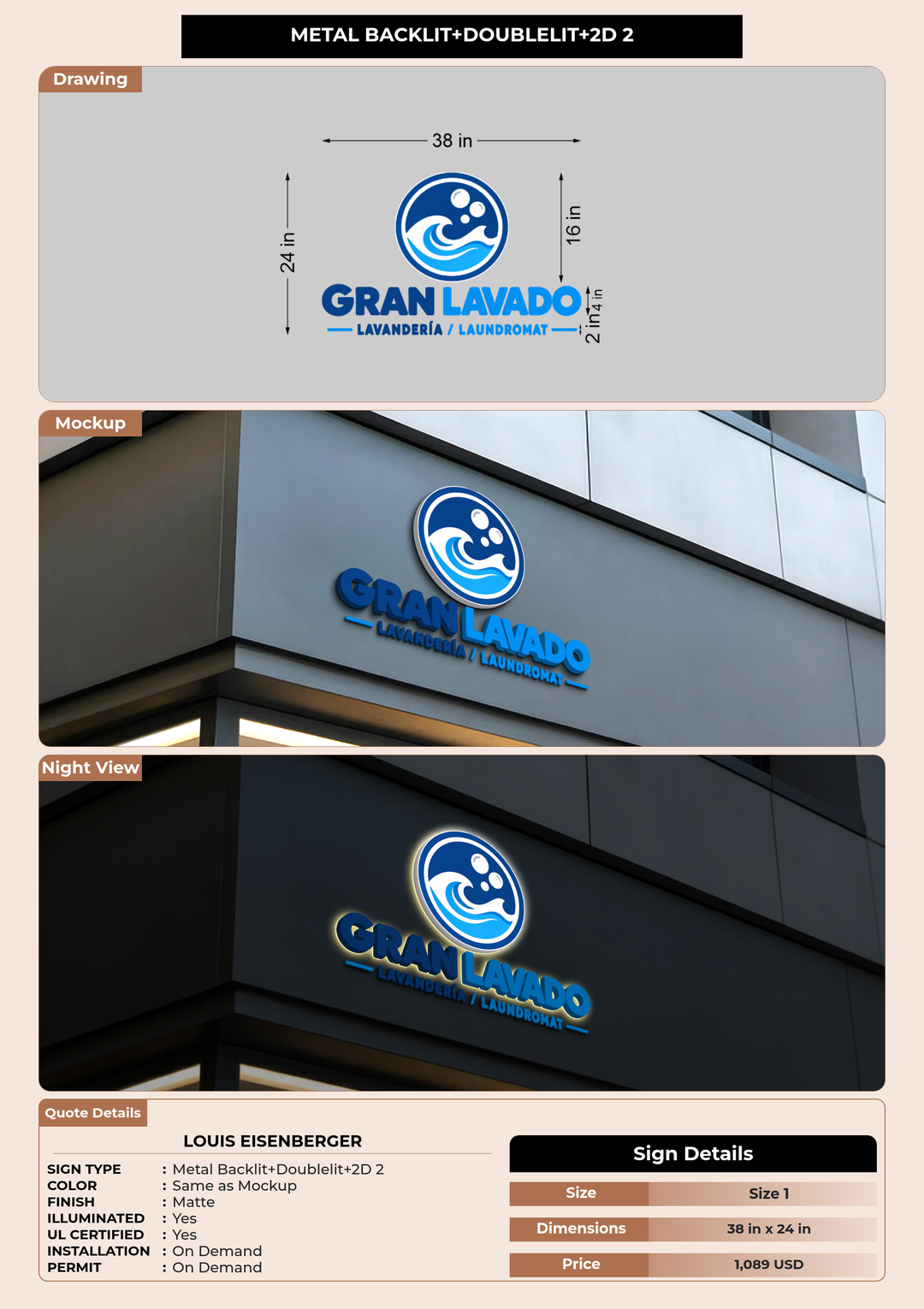 CUSTOM MOCKUP SIGN FOR Louis Eisenberger