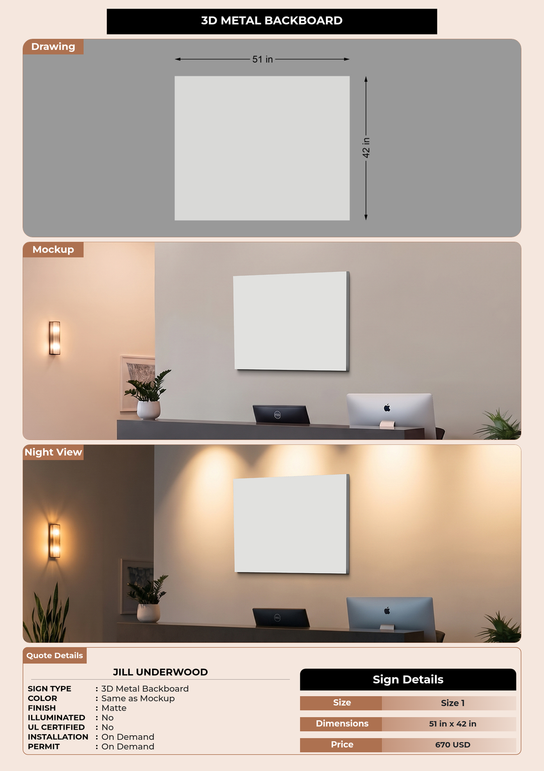 CUSTOM MOCKUP SIGN FOR Jill Underwood
